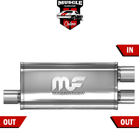 14266 - Single 2.5"/ Twin 2.25" 8"x5"x18" Body - Stainless Steel Magnaflow Muffler