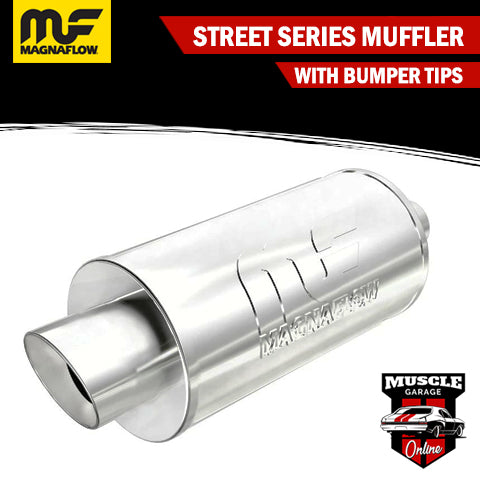 14806 - 2.25" Inlet/ 4" Tip 7"Round x 14"Long - Stainless Magnaflow Muffler