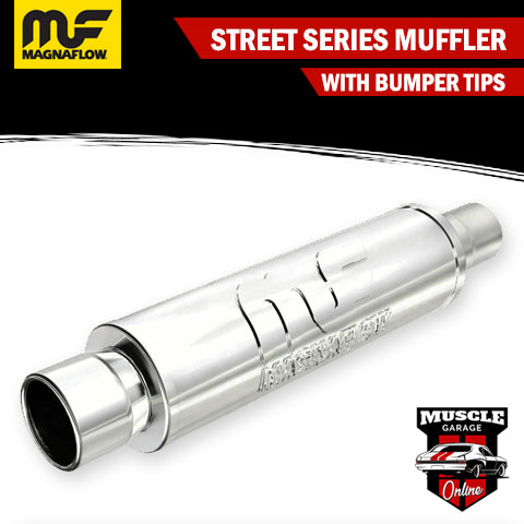 14808 - 2.25" Inlet/ 3" Tip 4"Round x 14"Long - Stainless Magnaflow Muffler