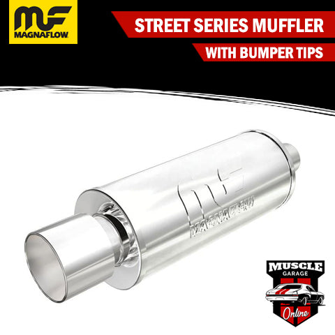 14817 - 2.25" Inlet/ 4" Tip 6"Round x 14"Long - Stainless Magnaflow Muffler