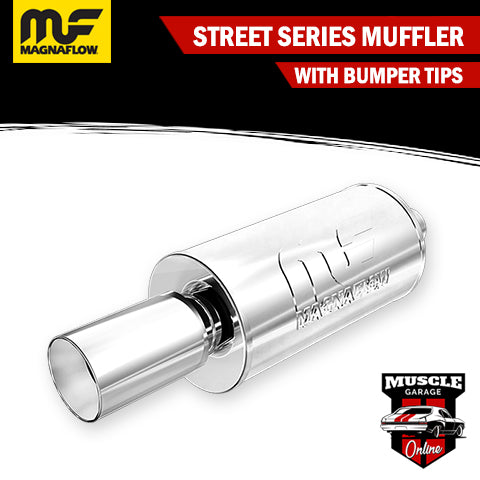 14825 - 2.25" Inlets/ 4" Outlet 7"Round x 14"Long - Stainless Magnaflow Muffler