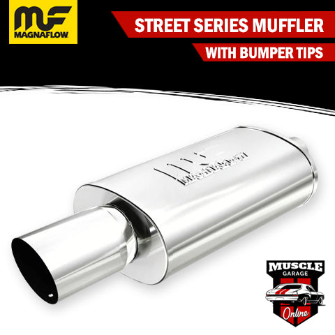 14827 - 2.25" Inlet/ 4" Tip 5"x8" Oval 14" Long - SS Magnaflow Muffler