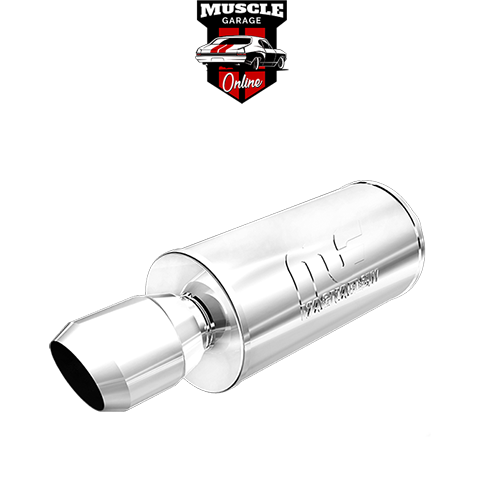 14836 - 2.25" Inlets/ 4.5" Outlet 7"Round x 14"Long - Stainless Magnaflow Muffler