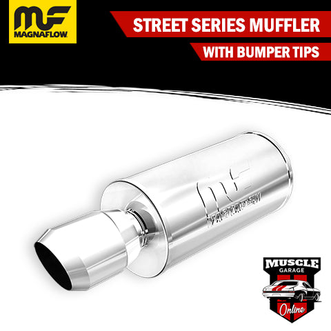 14836 - 2.25" Inlets/ 4.5" Outlet 7"Round x 14"Long - Stainless Magnaflow Muffler