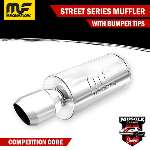 14845 - 2.25" Inlets/ 4.5" Outlet 7"Round x 14"Long - Stainless Magnaflow Muffler