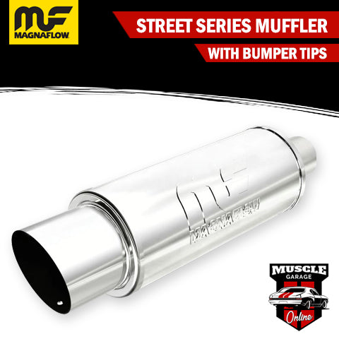14859 - 2.25" Inlet/ 4" Tip 5"Round x 14"Long - Stainless Magnaflow Muffler
