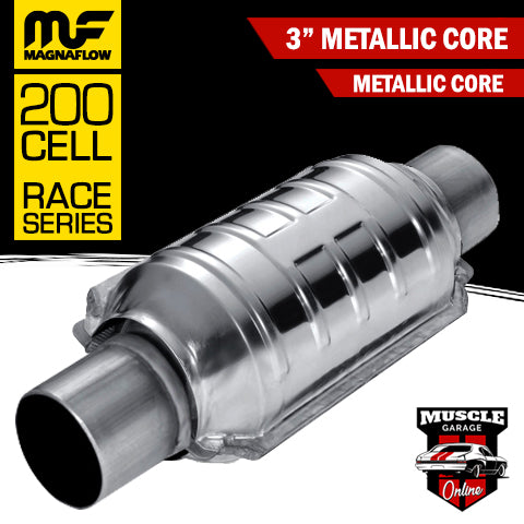 54309M 3" Round EURO2 Metallic Core Stainless Steel Magnaflow Catalytic Converter