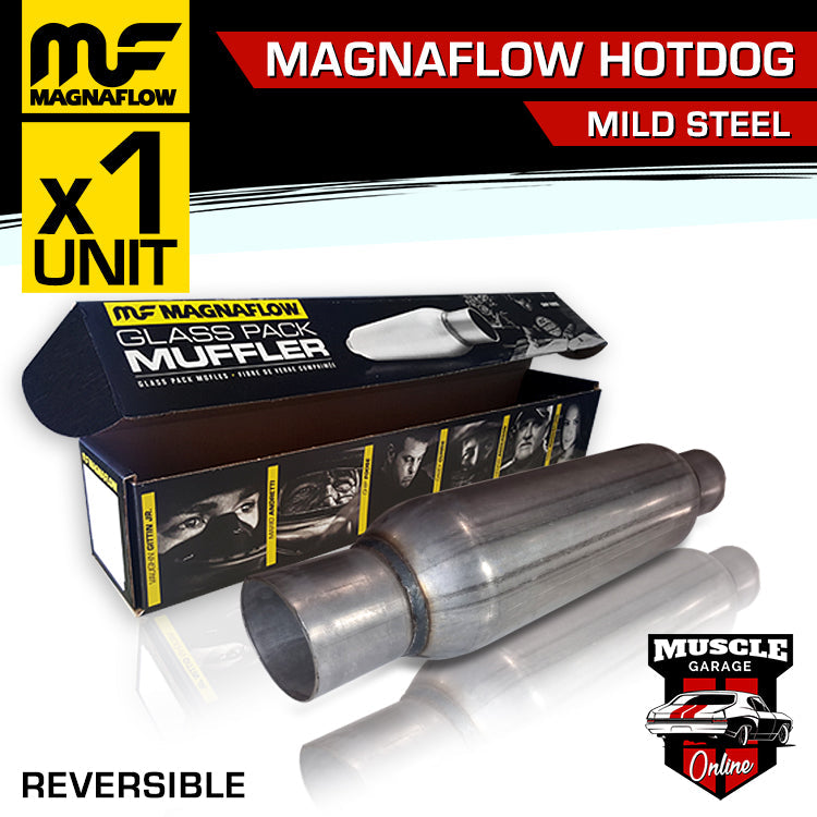 18125A - 2.25" Inlets 3.5" Round 13" Long Magnaflow Hotdog Resonator