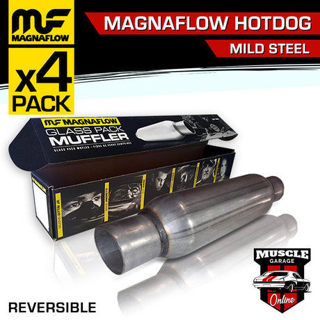 18129A - 2.50" Inlets 4.00" Round 13" Long Magnaflow Hotdog Resonator