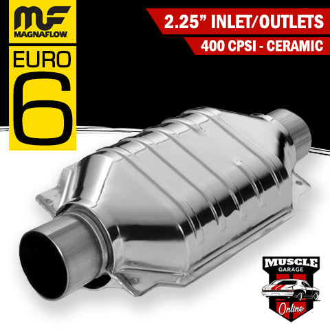 45005 / 445005 2.25" Oval EURO5 Ceramic Core Stainless Steel Magnaflow Catalytic Converter