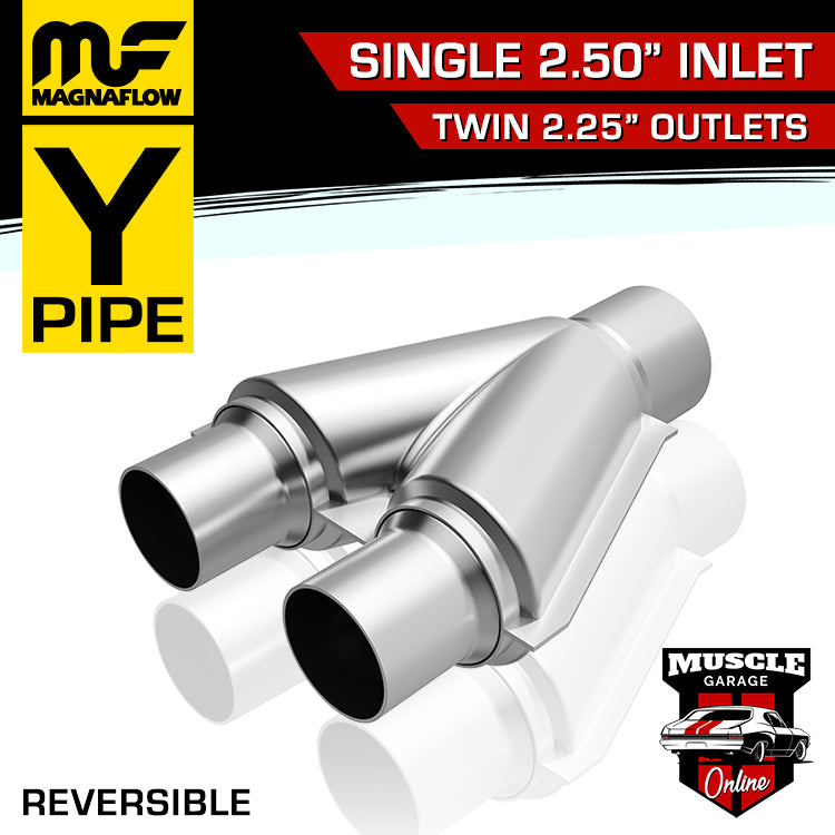 10758 - Single 2.50" - Twin 2.25" MagnaFlow Stainless Steel Y-Pipe YPipe
