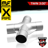 10782 - Twin 3.00" - Twin 3.00" MagnaFlow Stainless Steel X-Pipe  X-Pipe XPipe