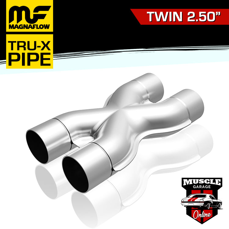 10791 - Twin 2.5" - Twin 2.5" MagnaFlow Stainless Steel Tru-X Pipe X-Pipe XPipe