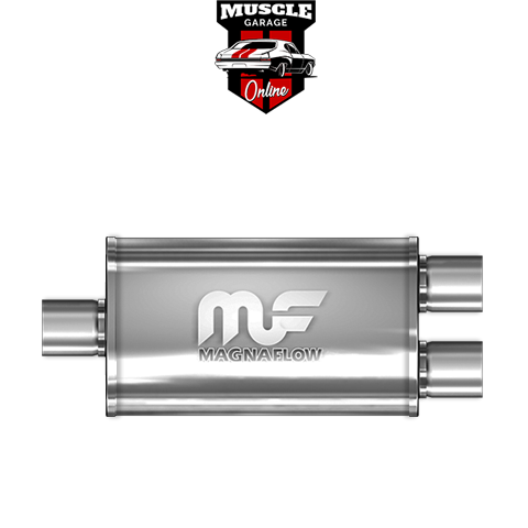 14218 - Single 2.5"/ 2.5" Twin 8"x5"x14" Body - Stainless Steel Magnaflow Muffler