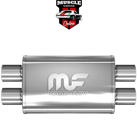 14385 - 2.25" Twin Inlets/Outlets 4"x9"x14" Body - Stainless Steel Magnaflow Muffler