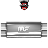 14468 - 2.5" Twin Inlet/Outlet 8"x5"x18" Body - Stainless Steel Magnaflow Muffler