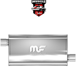 12577 - 2.5" Inlet/Outlet 11"x5"x22" Body - Satin Stainless Steel Magnaflow Muffler