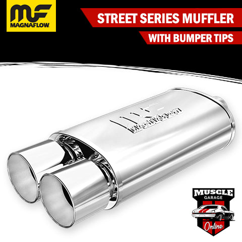14805 - 2.25" In/ Twin 3.5" Out 5"x8"x14" Long - Stainless Magnaflow Muffler