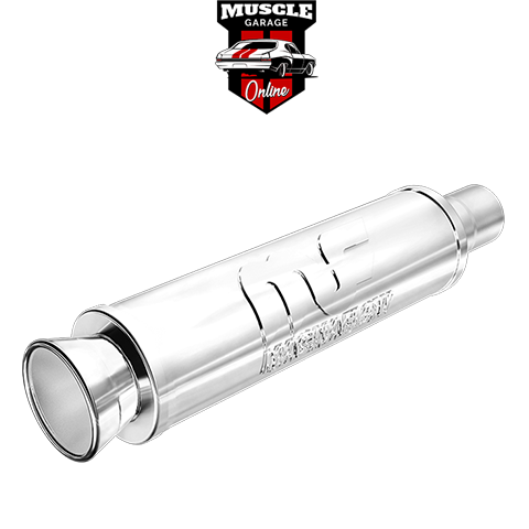 14810 - 2.25" Inlets/ 3.5" Outlet 4"Round x 14"Long - Stainless Magnaflow Muffler