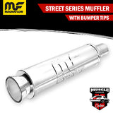 14810 - 2.25" Inlets/ 3.5" Outlet 4"Round x 14"Long - Stainless Magnaflow Muffler