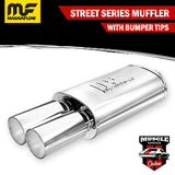 14816 - 2.25" In/ Twin 3.5" Out 5"x8"x14" Long - Stainless Magnaflow Muffler