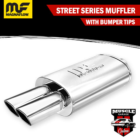 14833 - 2.25" In/ Twin 2.75"x2.5" Out 5"x8"x14" Long - Stainless Magnaflow Muffler