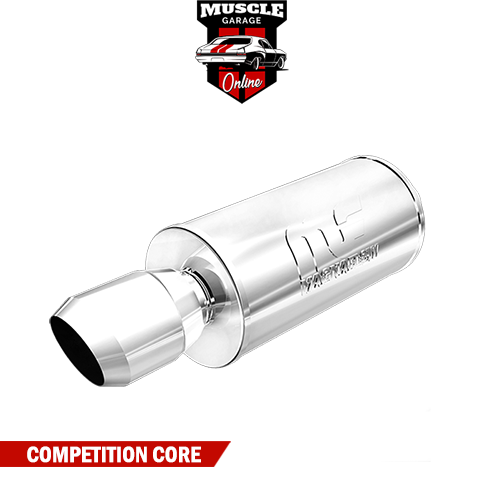 14845 - 2.25" Inlets/ 4.5" Outlet 7"Round x 14"Long - Stainless Magnaflow Muffler