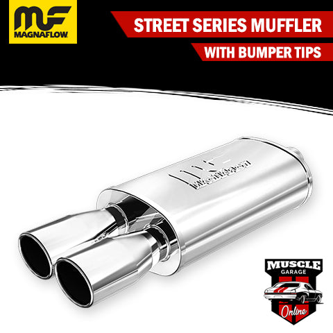 14861 - 2.25" In/ Twin 3"x3.75" Out 5"x8"x14" Long - Stainless Magnaflow Muffler