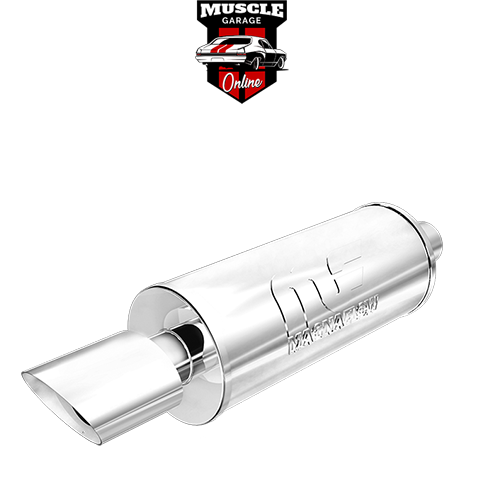 14864 - 2.25" Inlets/ 4.625" Outlet 6"Round x 14"Long - Stainless Magnaflow Muffler