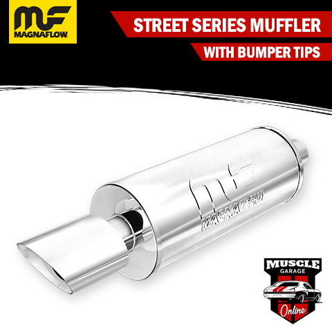 14864 - 2.25" Inlets/ 4.625" Outlet 6"Round x 14"Long - Stainless Magnaflow Muffler